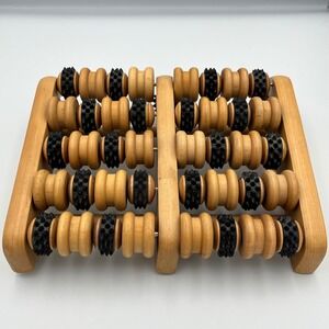 Wooden Foot Massager Roller Reflexology Stress Relief Pain Therapy‎